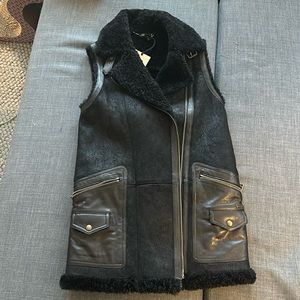 Belstaff Piper Sleeveless Coat Shearling Leather Vest